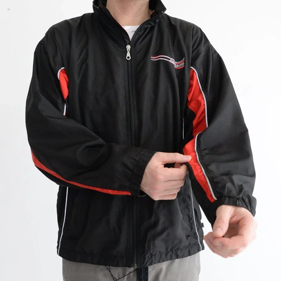 Vintage Kobe Sportswear Black &  Red Sarnia Rapids Zip Up Windbreaker Jacket S - Picture 3 of 12